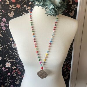 Fashion necklace - Gold and multicolored